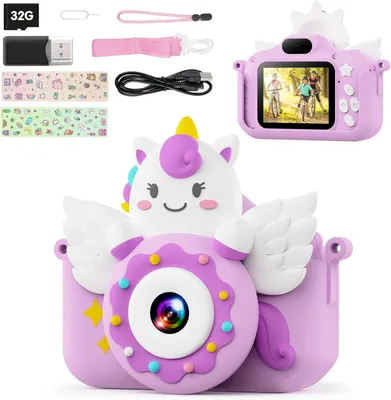 Zdjęcie produktu dla Aparat cyfrowy dla dzieci - Aparat dla dzieci - Robienie zdjęć - Podwójna obiektyw 20MP - 115 cm - Różowy