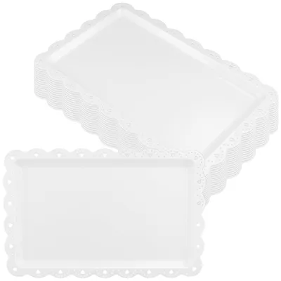 16 rechteckige Kunststoff-Tabletts, 36,5x23,5 cm, weiß