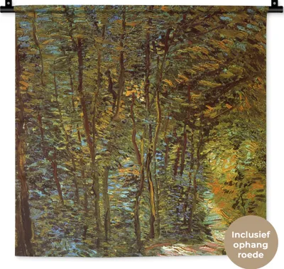 Produktbild von MuchoWow® Wandteppich Wandbehang In den Wäldern - Vincent van Gogh 60x60 cm Tapisserie Dekoration Wandtuch - Dekorationen - Wand Decke