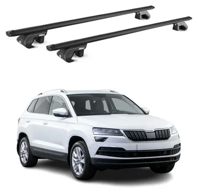 Image de Barres de toit transversales ABE pour Skoda Karoq 2017-2026 Aluminium Noir 2x, Image générée par une IA