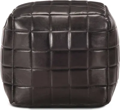 Obrázek produktu pro vidaXL Pouf Black 40 x 40 x 40 cm Pravá kozí kůže