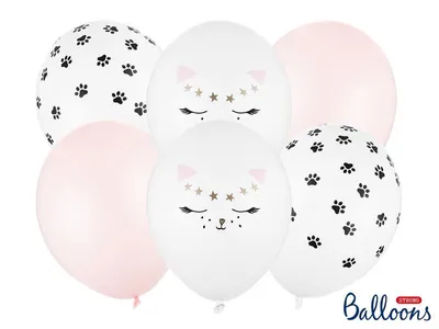 Obrázek produktu pro Kočičí latexové balónky, mix, 30 cm, 6 ks.