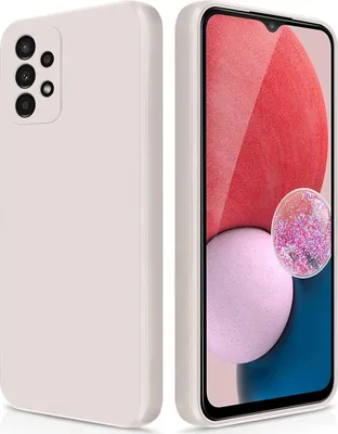 Produktbild von Silikon Hülle für Samsung Galaxy A13 4G Flüssigsilikon Dünn Gel Gummi Matt Kratzfeste Schutzhülle Weiß