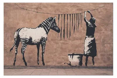 Image de LUMASOUL Tableau sur toile, motif nature, tableaux muraux cadre bois, Tableau Mural pour Salon & Chambre, 90x60 cm Banksy
