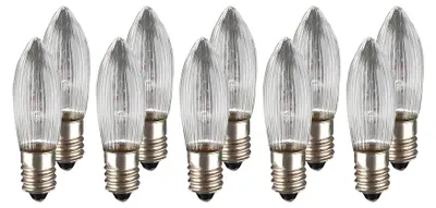 Produktbild von Ersatzkerzen 23V 3W, 10Stk Riffelkerzen E10, für 10 Brennstellen innen 950076