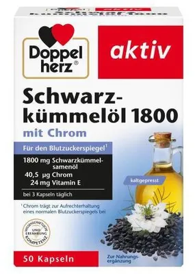 Immagine prodotto di Olio di cumino nero doppio cuore 1800 capsule 50 capsule