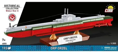 Productafbeelding van ORP Orzeł, model van een onderzeeër, bouwdoos, 193 onderdelen, schaal 1:300, verzamelaarsmodel