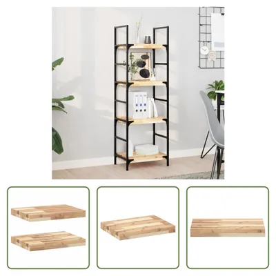 Immagine prodotto di The Living Store Mensole sospese 2 pezzi 60x30x4 cm in legno massiccio di acacia non trattato