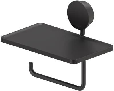 Produktbild von Geesa Opal Toilettenpapierhalter mit Ablage 18,5x12,9x14,3 cm Schwarz