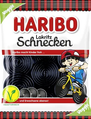 Produktbild von Haribo Lakritz Schnecken der Süßholzwurzel Klassiker Veggie 175g