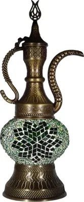 Zdjęcie produktu dla Lampa stołowa Oosterse Mozaïek (turecki ibrik) Ø 13 cm, ręcznie wykonana lampa szklana z ciepłym światłem, wysokość 38 cm