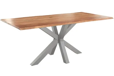 Produktbild von SAM® Esstisch Baumkante massiv Akazie natur 200 x 100 silber SPYRO