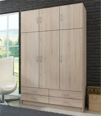 Produktbild von Kleiderschrank Drehtürenschrank Wäscheschrank Schrank Schlafzimmer Sonoma Eiche