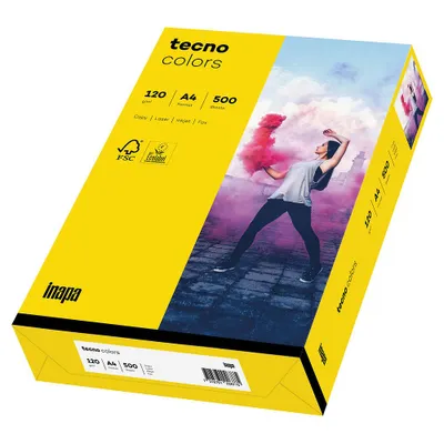 Produktbild von tecno Kopierpapier colors intensivgelb DIN A4 120 g/qm 250 Blatt