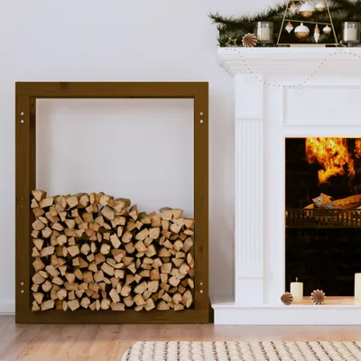 Produktbild von The Living Store Kaminholzregal Honigbraun 80x25x100 cm Massivholz Kiefer