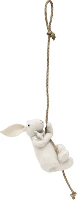 Image de Clayre & Eef Câlin Lapin 8x9x16/50 cm Blanc Synthétique