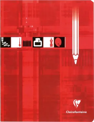 Produktbild von Clairefontaine 10x Zeichenheft 17x22 cm, 16 Blatt 125g, kariert 10x10 Rot 3785C