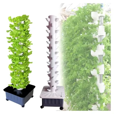 Produktbild von Hydroponisches Anbausystem für den Garten, Vertikaler Turm mit 45 Löchern für Kräuter, Obst und Gemüse