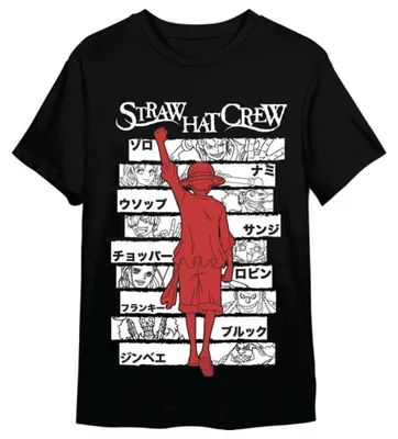 Produktbild von One Piece Monkey D. Ruffy Straw Hat Crew T-Shirt fü r Erwachsene