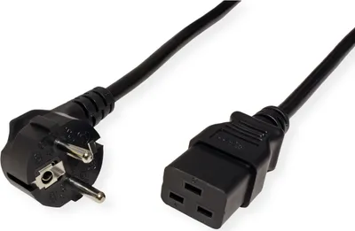 Obrázek produktu pro ROLINE Napájecí kabel s ochranným kontaktem IEC320-C19 16A, černý, 0,8 m