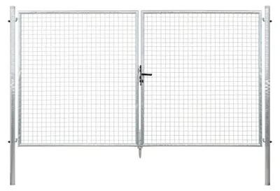 Produktbild von Alberts Wellengitter-Doppeltor mit Zubehör, Breite 300 cm, Höhe 175 cm, feuerverzinkt, zum Einbetonieren, Pfostentärke 60 mm