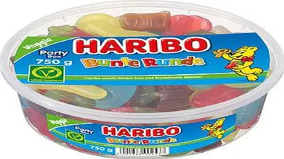 Produktbild von Haribo Bunte Runde veggie Party Box Klassiker Runddose 750 g