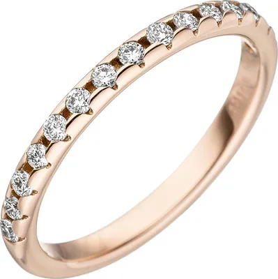 Produktbild von Gr. 58 - Damen Ring 585 Gold Rotgold 15 Diamanten Brillanten Rotgoldring Diamantring