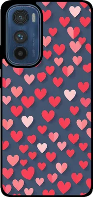 Produktbild von Smartphonica Telefon Fall fit für Motorola Edge 30 mit rosa und roten Herzen Impressum - TPU Backcover Fall mit rosa und roten Herzen Design