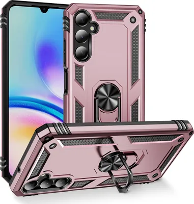 Produktbild von Schutzhülle für Samsung Galaxy A05S Dual Layer Robust Militäre Fallschutz Hülle mit Ringhalterung Ständer Roségold