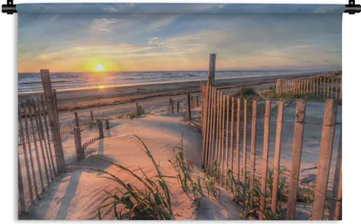 Produktbild von MuchoWow® Wandteppich Wandbehang Strand - Meer - Düne - Sonnenuntergang - Landschaft 60x40 cm Tapisserie Dekoration Wandtuch - Wanddekorationen