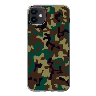 Produktbild von MuchoWow® Handyhülle Schutzhülle Hülle für iPhone 12 mini Camouflage-Muster mit dunklen Farben Silikon Softcase Handy Hülle - Bild
