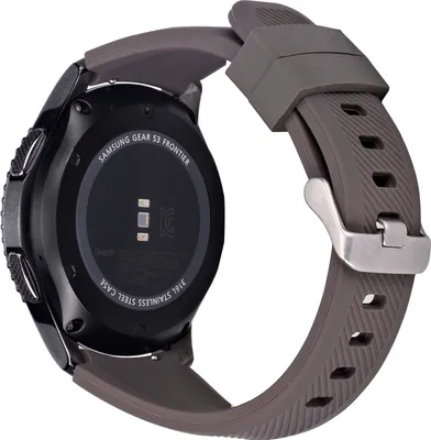 Produktbild von SYSTEM-S Armband flexibel aus Silikon 22mm für Samsung Gear S3 Smartwatch in Braun