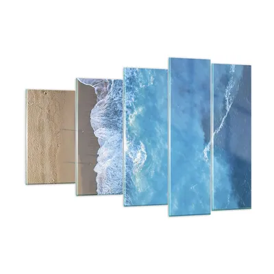 Produktbild von Bilder auf glas - 5 Teile - Strand Rand Meer - 150x100cm - Glasbilder - Wandbilder - Bilder - zum Aufhängen bereit - Wanddekoration aus Glas - Glas Bilder - Wandbild auf Glas - GEG150x100-5118