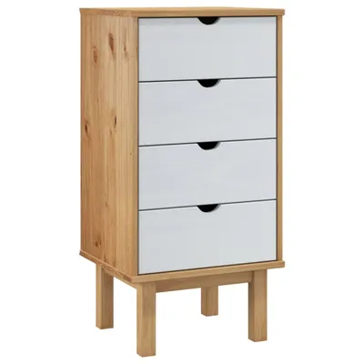 Immagine prodotto di vidaXL Comodino OTTA Marrone e bianco 45x39x90 cm Legno massello
