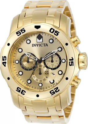 Obrázok produktu pre Invicta Pro Diver - SCUBA 0074 Pánske Hodinky - Quartz Hnacie - Nerezová Oceľ so Zlatým Ciferníkom - 48 mm