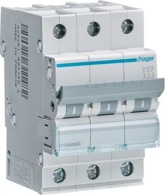 Produktbild von HAGER MCB Leitungsschutzschalter 6kA 3P C 63A MCN363E