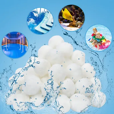 Produktbild von Fiqops 2100g Filter Balls Waschbar Filterbälle für Pool, Schwimmbad, Filterpumpe- Weiß