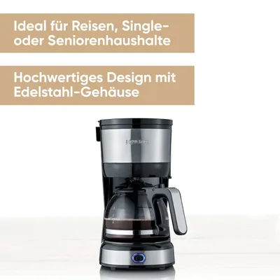 Produktbild von Severin KA 4808, Filterkaffeemaschine, Gemahlener Kaffee, 750 W, Schwarz, Edelstahl