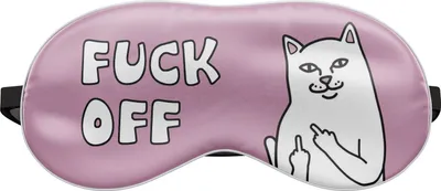 Produktbild von Schlafmaske Reise Relax Augen Abdeckung Bett Emoji Nickerchen Augenbinde Seine Rosa Katze Fuck off Cat