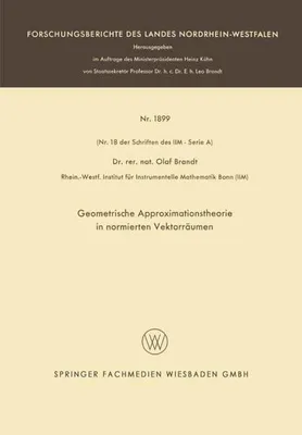 Produktbild von Geometrische Approximationstheorie in normierten Vektorräumen