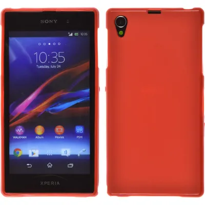 Produktbild von PhoneNatic Case kompatibel mit Sony Xperia Z1 - rot Silikon Hülle matt + 2 Schutzfolien