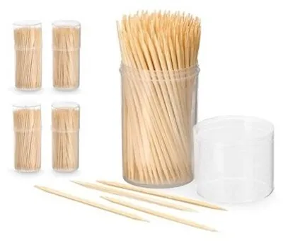 Immagine prodotto di Stuzzicadenti / spiedini da cocktail / spiedini - set di 6 - 600 pezzi - 100% bambù - Stuzzicadenti