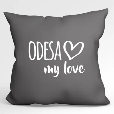 Produktbild von Huuraa Kissen Odesa my love 40x40cm mit Füllung Steel Grey Baumwolle Dekokissen Geschenkidee