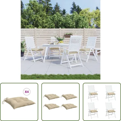 Produktbild von The Living Store Stuhlkissen 4 Stk. Beige 40x40x7 cm Oxford-Gewebe