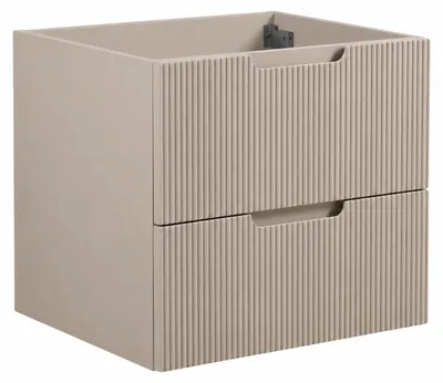 Productafbeelding van Badplaats Wastafelkast Thermis 60 x 48 cm – Beige – Hangend Wastafelmeubel Met Lades, AI-gegenereerde afbeelding