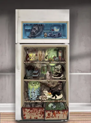 Produktbild von Grusel-Dekofolie für Kühlschrank