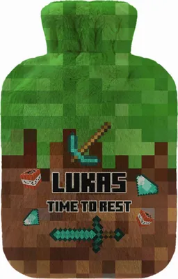Produktbild von Personalisierte Wärmflasche mit Minky Pullover Bezug 2 Liter Bettflasche mit schönen Fleece-Druck Bezug Gummi Wärmflasche mit Deckel Pixels [092]