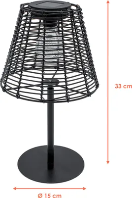 Image de 3.07 Lampe solaire de table avec ampoule - env. 33 cm - Lampe de décoration de jardin en noir (lampe de table)