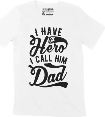 Produktbild von Herren Grafik T-Shirt Ich habe Held ich nenne ihn Papa Shirt inspirierende Nachricht – I Have Hero I Call Him Dad Shirt Inspiring Message