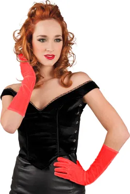 Produktbild von Lange Netz Handschuhe London 35 cm - Rot